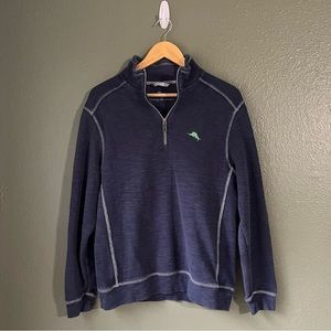 TOMMY BAHAMA Men's Tobago Bay Half Zip Sweater Ocean Deep Men’s Small